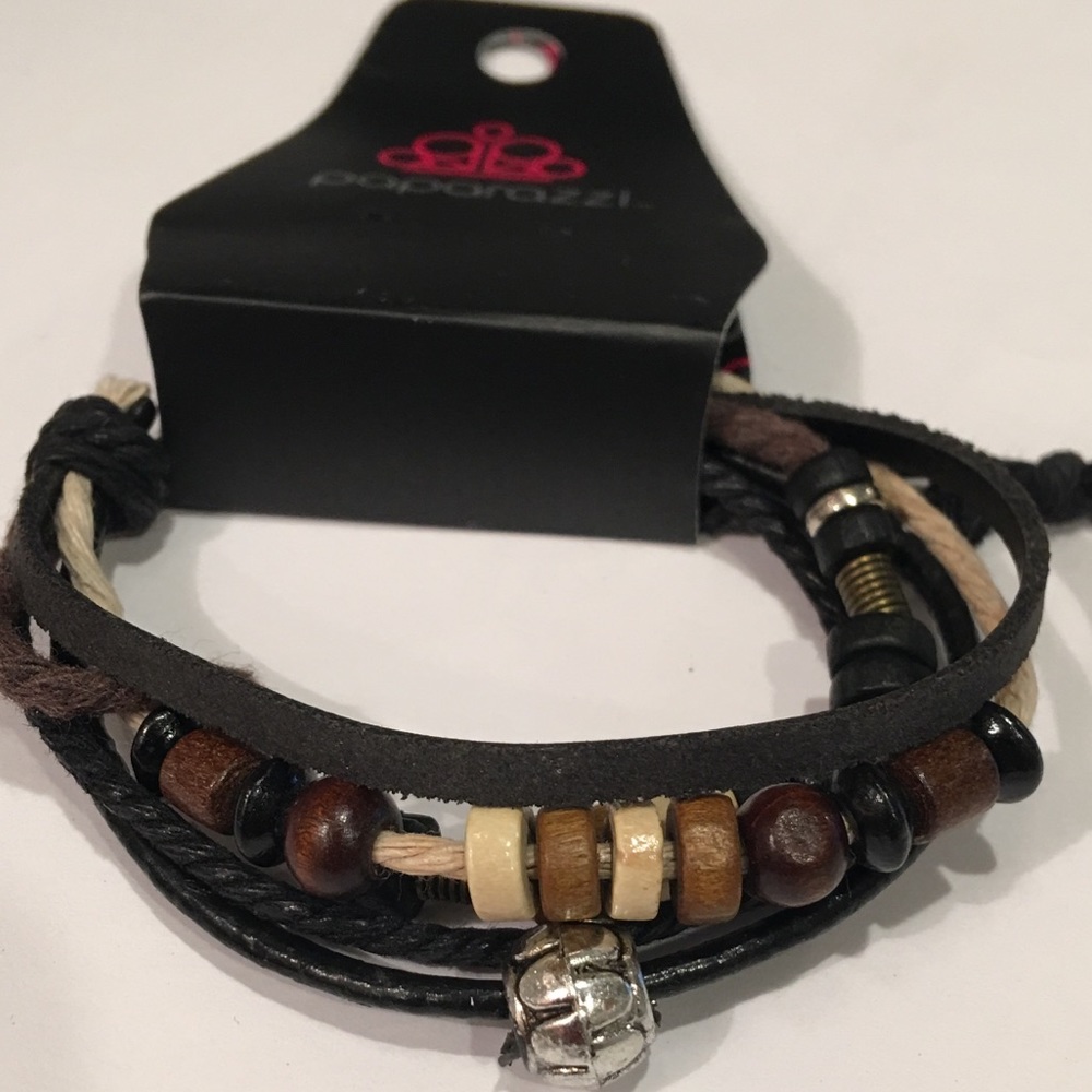 Multi Banded leather & string bracelet